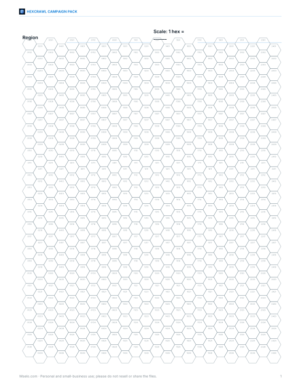 Preview of Printable Small Hex Grid Sheet